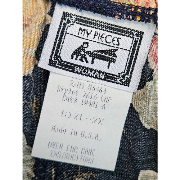 My Pieces Vintage 80's Floral Maxi Skirt Size 2X - Picture 4 of 7